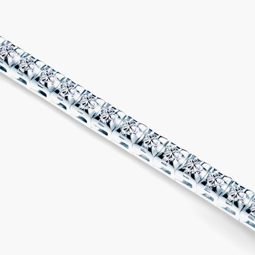 Naszyjnik tenisowy Share Your Love 3,0mm: białe złoto, diamenty laboratoryjne